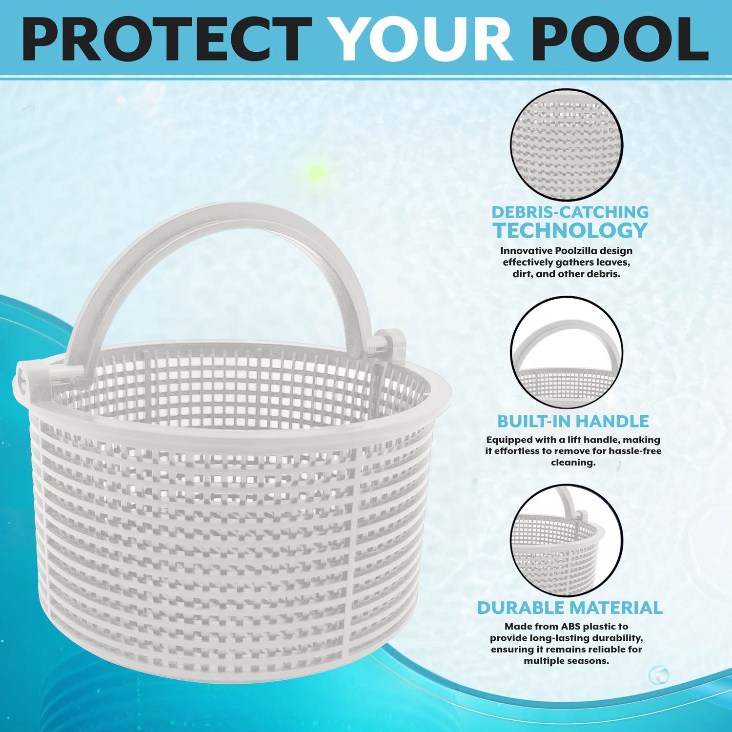 Poolzilla SPX1096CA Basket Assembly Replacement for Select Hayward Automatic Skimmers