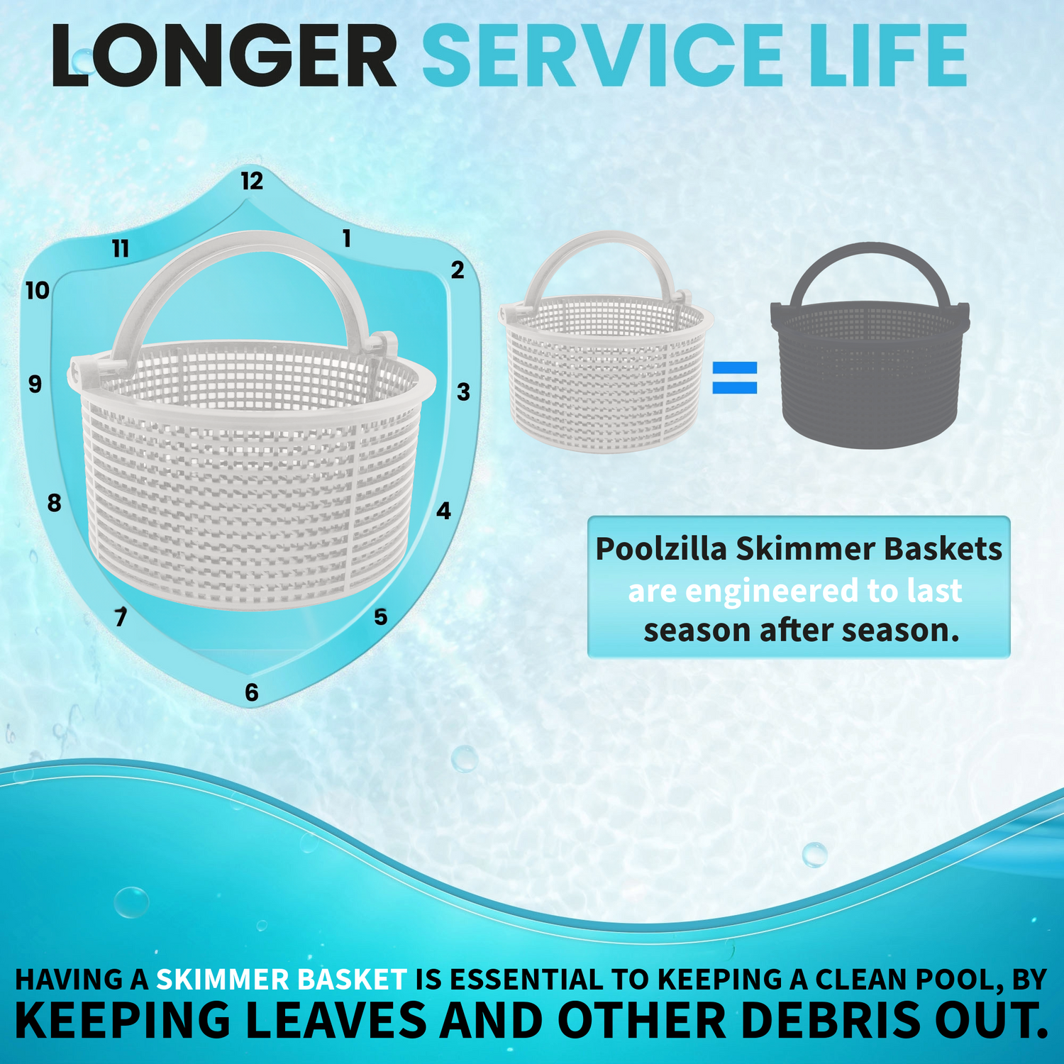 Poolzilla SPX1096CA Basket Assembly Replacement for Select Hayward Automatic Skimmers