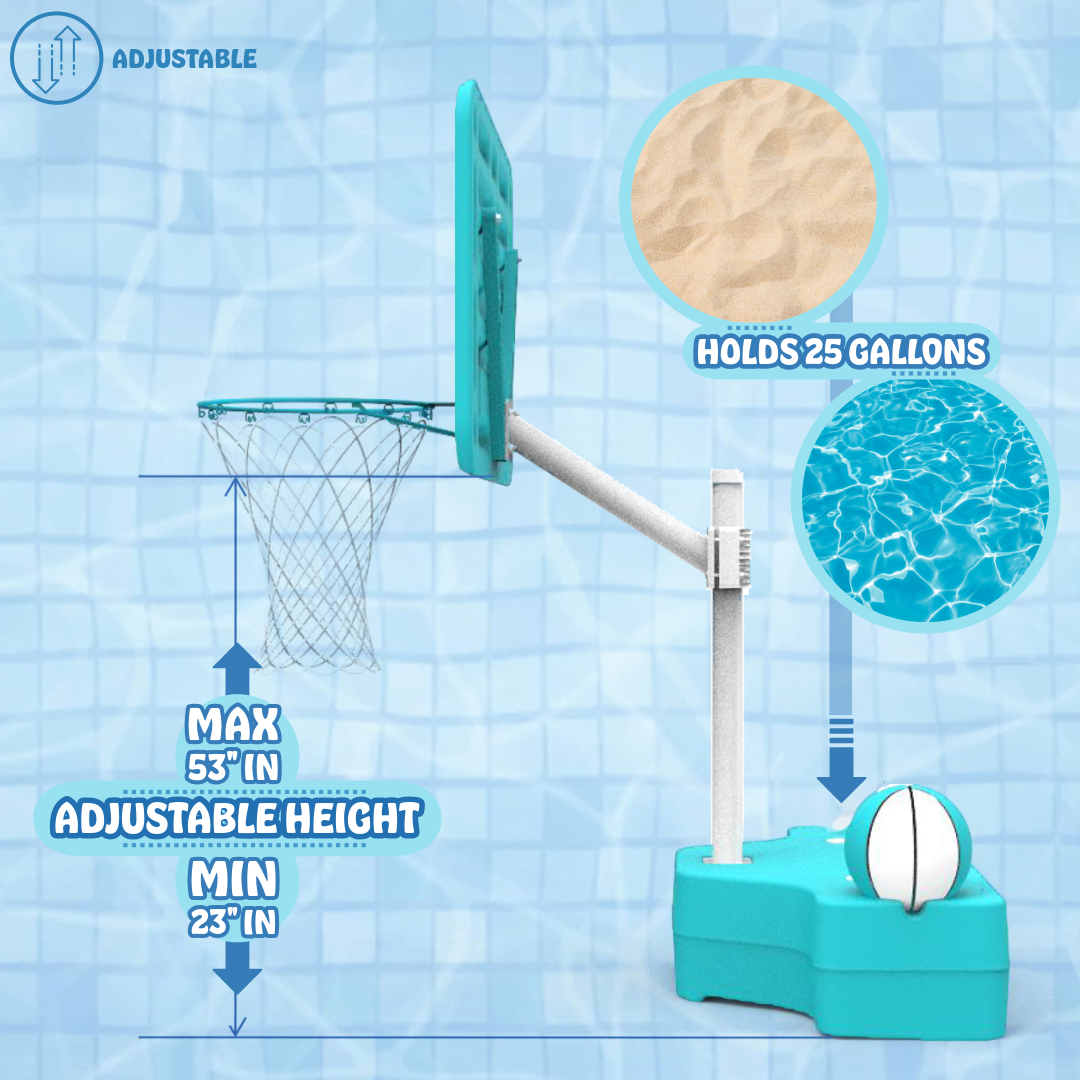 Poolzilla Ultimate Pool Basketball Hoop W/ Ball