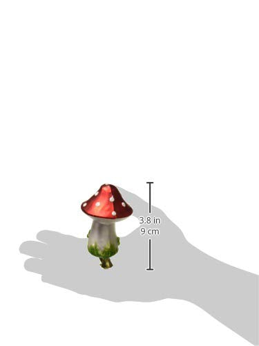 Kurt Adler 2-Piece Glass Clip-On Mushroom Ornament Set, 4-Inch,Christmas