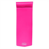 TRC Recreation Splash 1.25 Inch Thick Foam Swimming Pool Float Mat Large Adult Lounger with Built-In Roll Pillow, Flamingo Pink