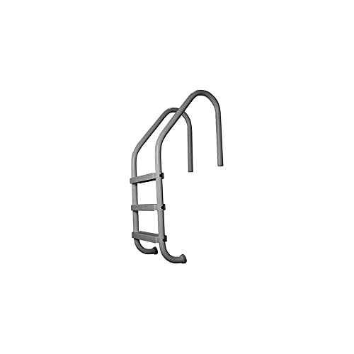 Rust Proof P-324-L3 Residential Inground Gray Three-Step Swimming Pool Ladder. 53" Tall x 24" Wide. (Includes Matching Escutcheons & Shipping)