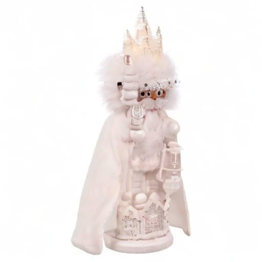 Kurt Adler Hollywood Wooden Nutcracker Collection, Battery Operated White Winter LED Hat, 15"