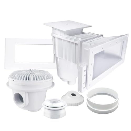 Custom Molded Products Vinyl Liner Skimmer Builders Kit Assembly, Wide Mouth, White #25160-110-900