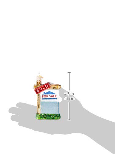 Old World Christmas Glass Blown Ornament Realty Sign (36203)