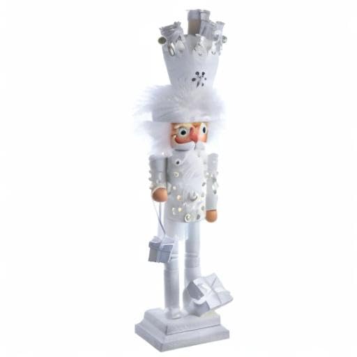 Kurt Adler 18-Inch Hollywood White King Nutcracker with Gifts