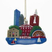 Boston Scene Resin Christmas Ornament
