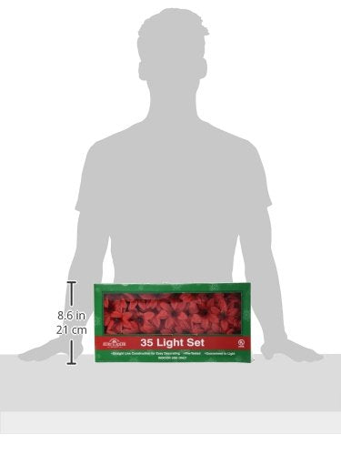 Kurt Adler 35-Light Red Poinsettia Light Set