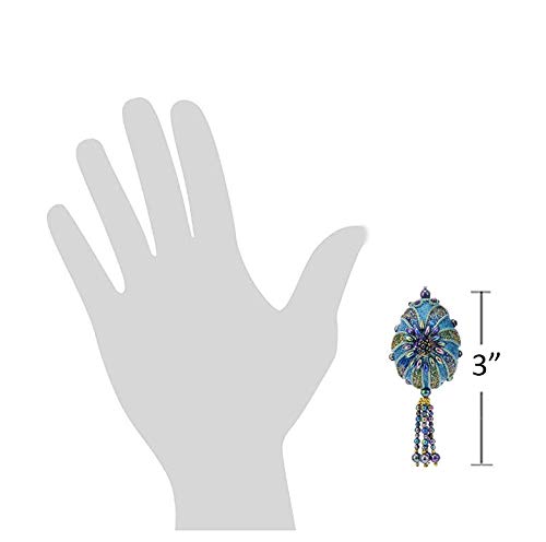 Kurt Adler Peacock Miniature Egg with Teal Cording, Iridescent Beads and Teal, Green, Blue & Lavender Glitter Ornament - 3 Assorted