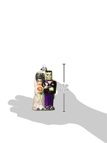 Old World Christmas Frankenstein & Bride Glass Blown Ornament for Christmas Tree, Handcrafted Holiday Decoration, Halloween Collection