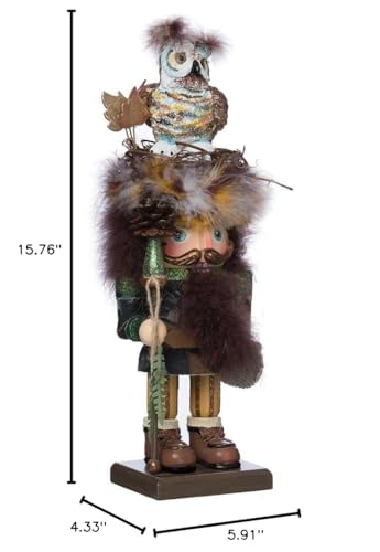 Kurt Adler 16-Inch Hollywood Woodsman Nutcracker with Owl Hat