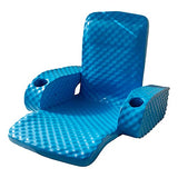 TRC Recreation Folding Baja Chair Foam Swimming Pool Float, Portable Super Soft Floating Lounger with 2 Cup Holders for Beach Essentials, Bahama Blue