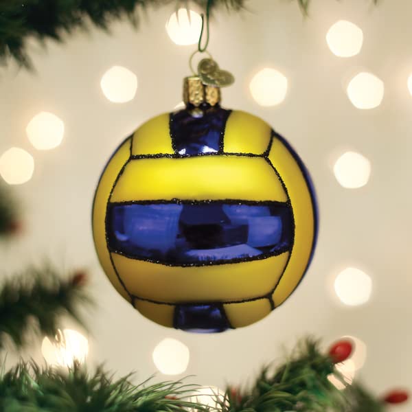 Old World Christmas Water Polo Ball Glass Blown Ornament for Christmas Tree, Handcrafted Holiday Decoration, Sport Collection