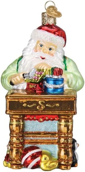 Old World Christmas Workshop Santa Glass Hanging Ornament