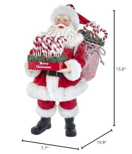 10.5-Inch Fabriché Santa with Candy Cane Tray
