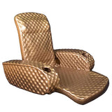 TRC Recreation Folding Baja Chair Foam Swimming Pool Float, Portable Super Soft Floating Lounger with 2 Cup Holders for Beach Essentials, Bronze