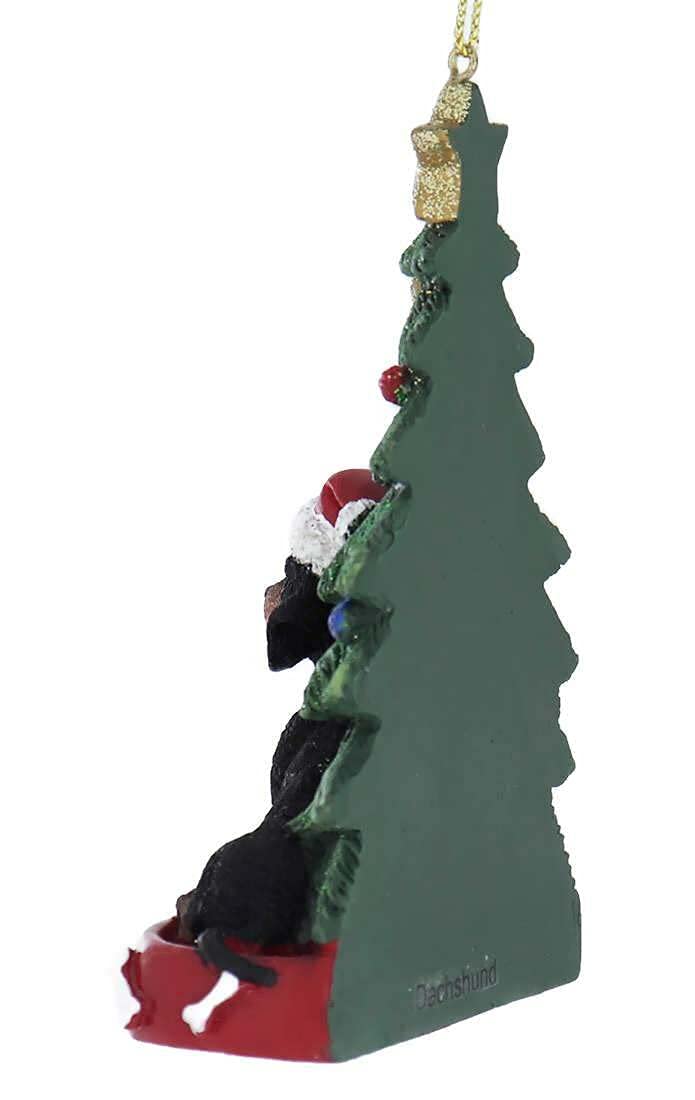 Dachshund With Plastic, Christmas Tree Ornament For Personalization