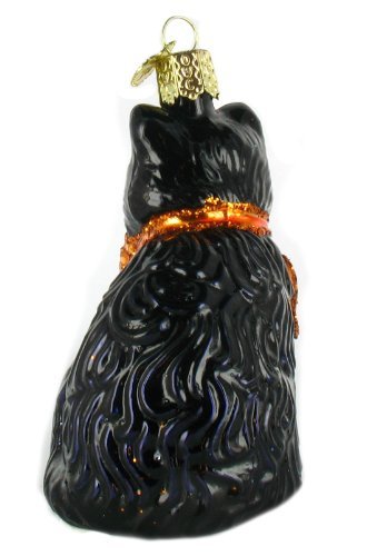 Old World Christmas Halloween Kitty Glass Blown Ornament for Christmas Tree, Handcrafted Holiday Decoration, Halloween Collection