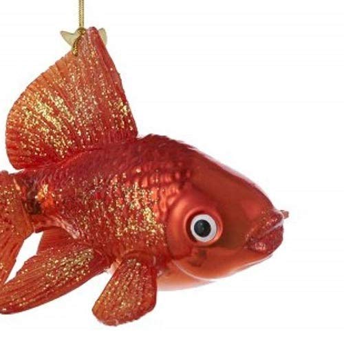 Kurt Adler Noble Gems Glass Goldfish Ornament, 5-Inch