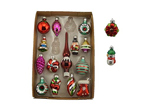 Kurt S. Adler 1.75-5.5-Inch Early Years Miniature Glass Ornaments, 16 Piece Set