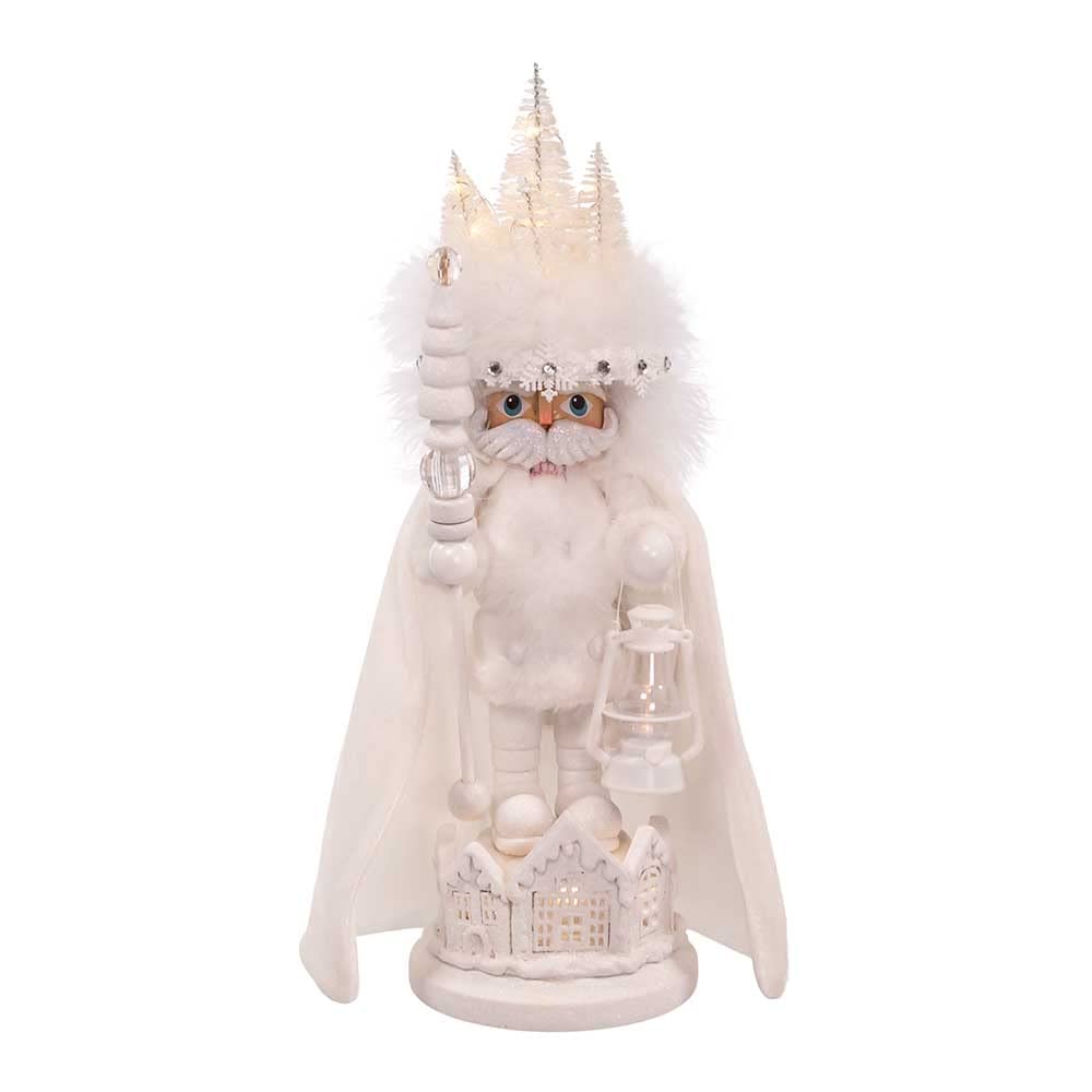 Kurt Adler Hollywood Wooden Nutcracker Collection, Battery Operated White Winter LED Hat, 15