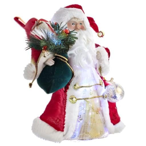 Kurt S. Adler Kurt Adler 12-Inch CUL Fiber Optic LED Santa Treetop Tree Topper, Multi