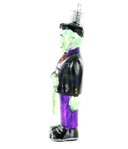 Old World Christmas Frankenstein & Bride Glass Blown Ornament for Christmas Tree, Handcrafted Holiday Decoration, Halloween Collection