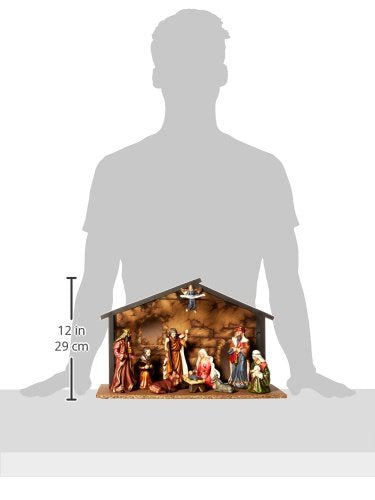Kurt Adler Porcelain 10-Piece Nativity Set, 3.5-Inch to 5-Inch