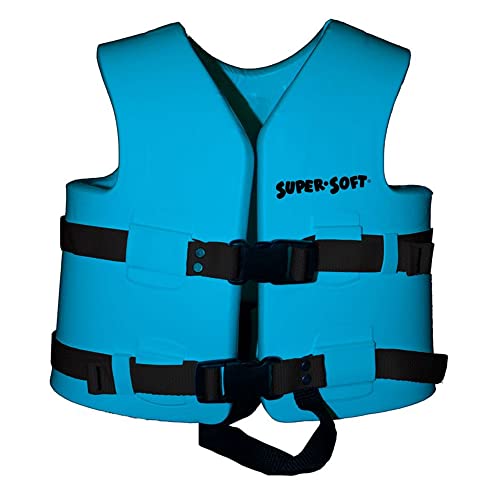Super Soft TRC Recreation Child Size X Small Life Jacket USCG Approved Vinyl Coated Foam Swim Vest for Kids Swimming Pool and Beach Gear, Marina Blue