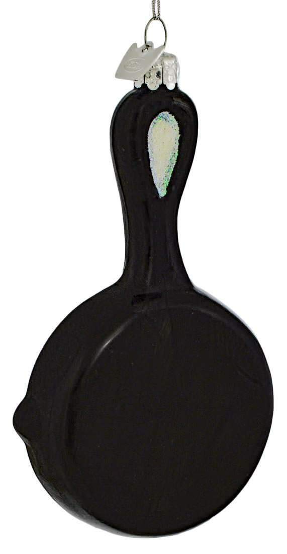 Noble Gems Glass Frying Pan Ornament, 5-Inch, Christmas