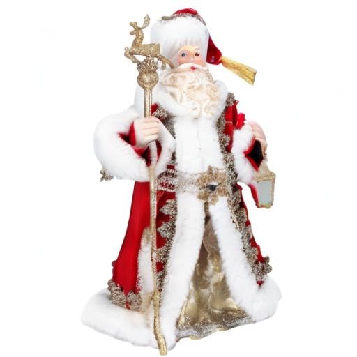 Kurt S. Adler 10.5-Inch Fabriché Regal Red Santa Table Piece