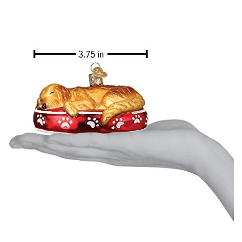 Old World Christmas Sleepy Doodle Dog Glass Blown Ornament for Christmas Tree, Handcrafted Holiday Decoration, Dog Collection