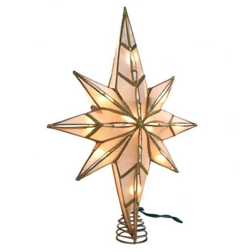 Kurt Adler 10-Light 11.4-Inch Capiz Bethlehem Star Treetop