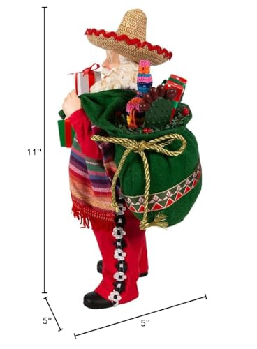 Kurt S. Adler 11-Inch Fabriché Musical Mexican Santa