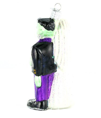 Old World Christmas Frankenstein & Bride Glass Blown Ornament for Christmas Tree, Handcrafted Holiday Decoration, Halloween Collection