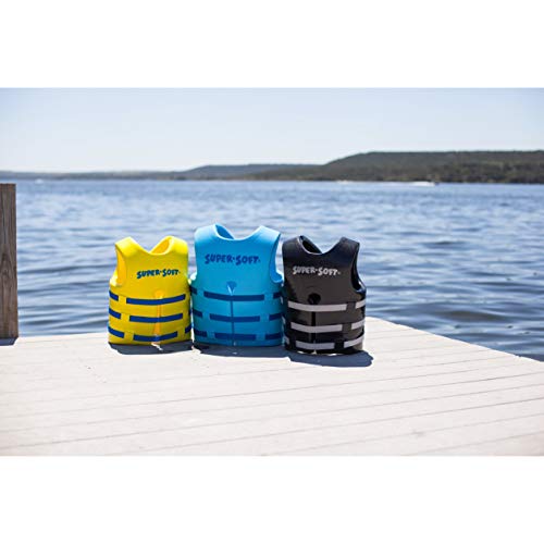 TRC Recreation Super Soft Vinyl Coated Foam USCG Approved Type III PFD Adult Water Safety Life Jacket Swim Vest, Medium, Blue
