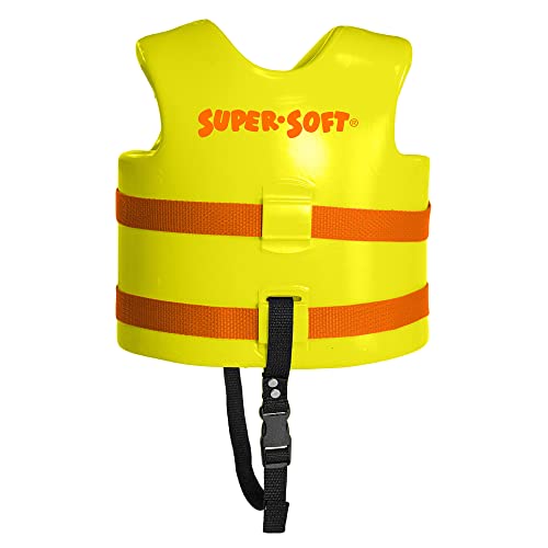 TRC Recreation Super Soft Child Size X Small Life Jacket USCG Approved Vinyl Coated Foam Swim Vest for Kids Swimming Pool and Beach Gear, Yellow