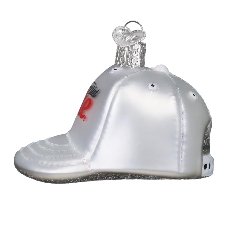 Old World Christmas Diet Coke Baseball Cap Glass Blown Ornament for Christmas Tree, Handcrafted Holiday Decoration, Coca-Cola Collection