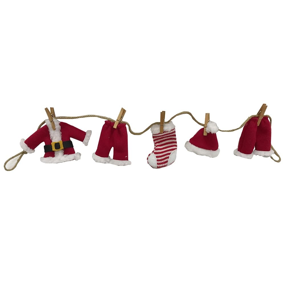 Kurt Adler 32 Inch Cloth Santa Suit Novelty Garland