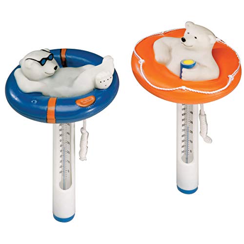 Ocean Blue 150056 Floating Polar Bear Thermometer (1 Count) - Blue