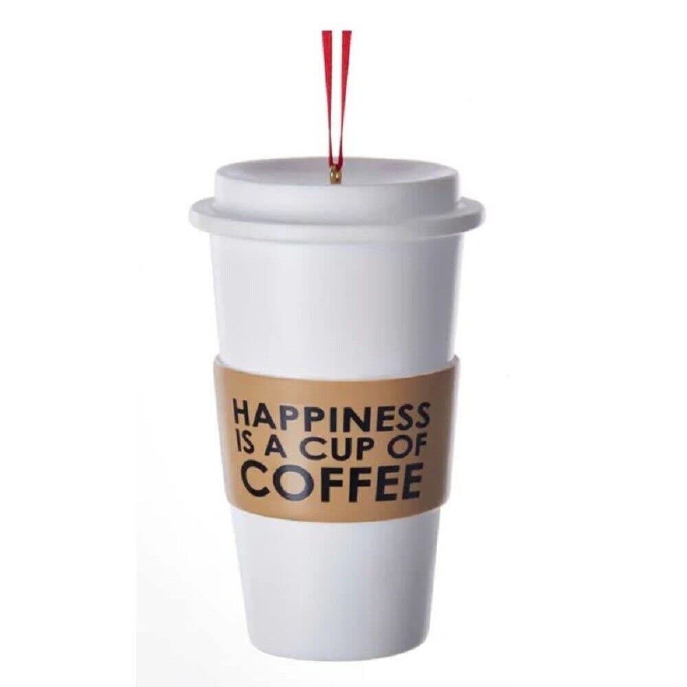 Kurt Adler Resin Happiness is a Cup of Coffee Christmas Tree Ornament