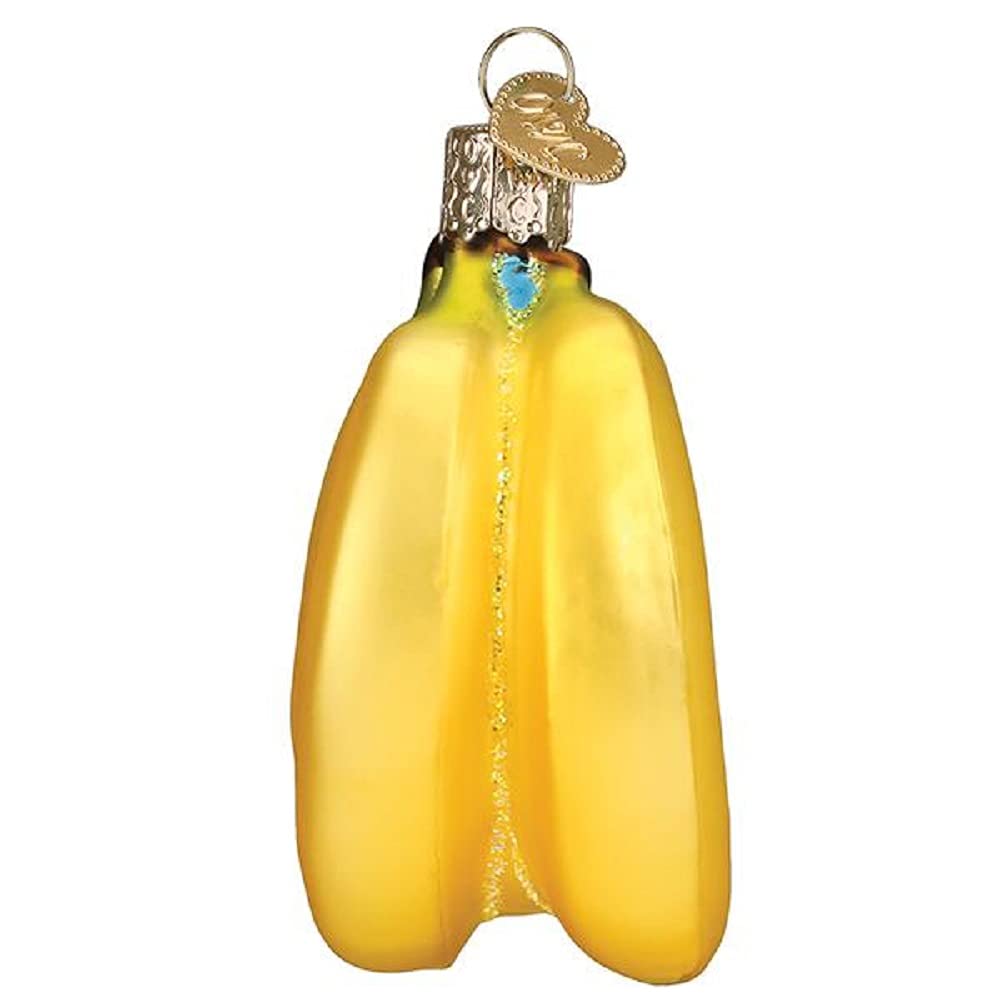 Old World Christmas Bunch of Bananas Glass Blown Ornament for Christmas Tree, Handcrafted Holiday Decoration, Fruit Collection