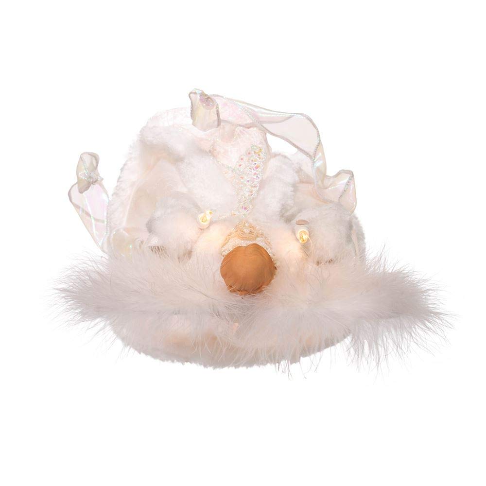 Kurt S. Adler 10-Inch UL 10-Light White Angel Treetop