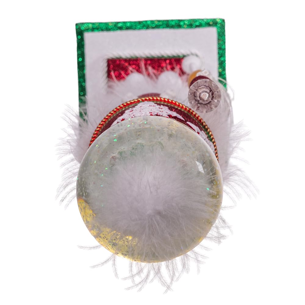 Kurt Adler Hollywood Nutcracker Collection, Battery Operated Deck The Halls Musical Water Globe Hat, 21in