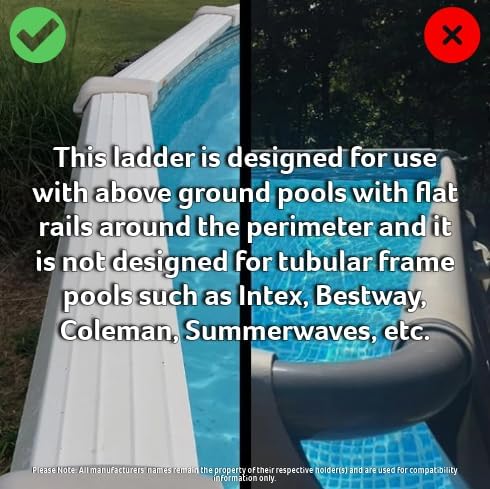 Poolzilla Pool Step Ladder for Above Ground Pools - Deck Mounted Ladder w/Wide Non Skid Platform - for 48โโ to 54โโ in. Above Ground Pools