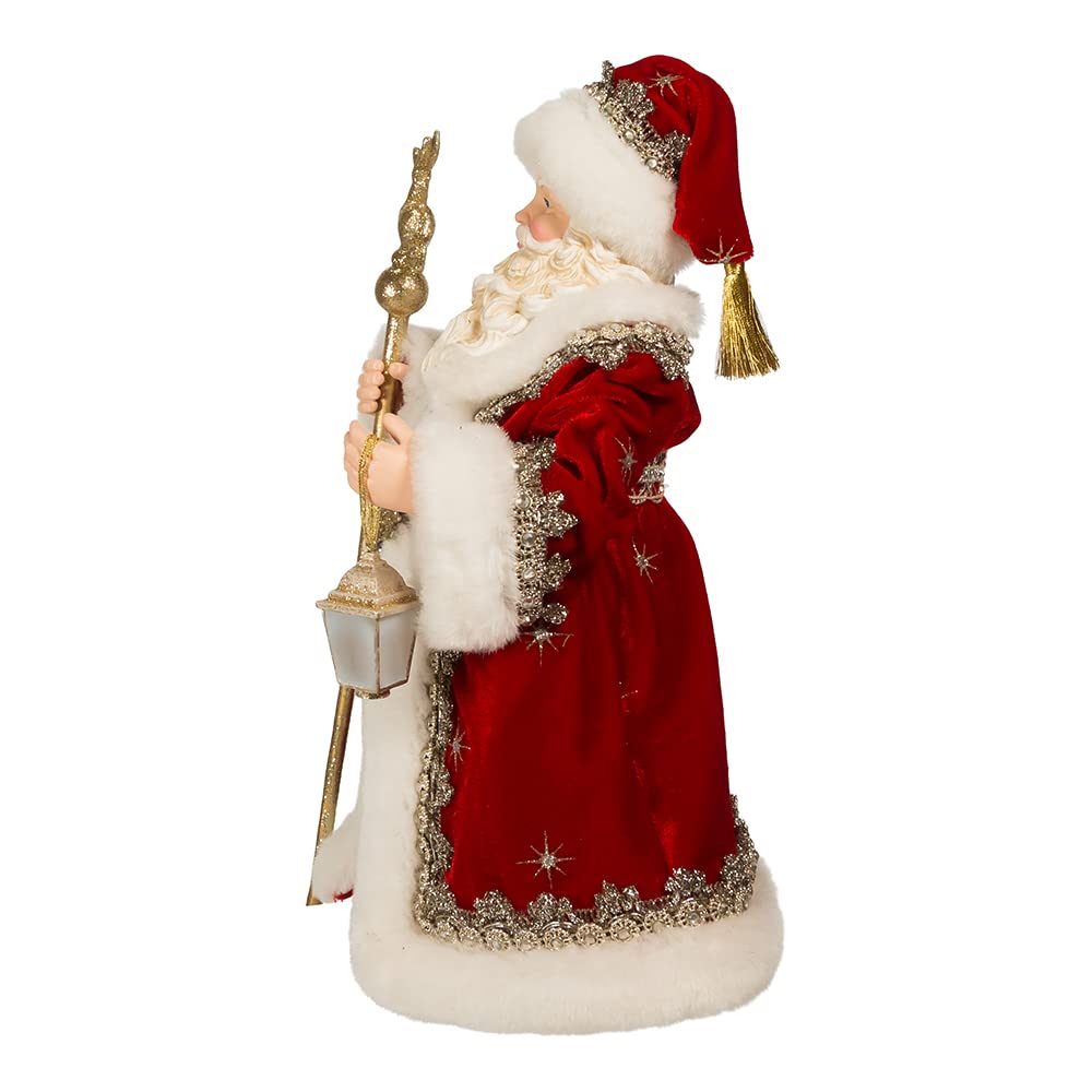 Kurt S. Adler 10.5-Inch Fabriché Regal Red Santa Table Piece
