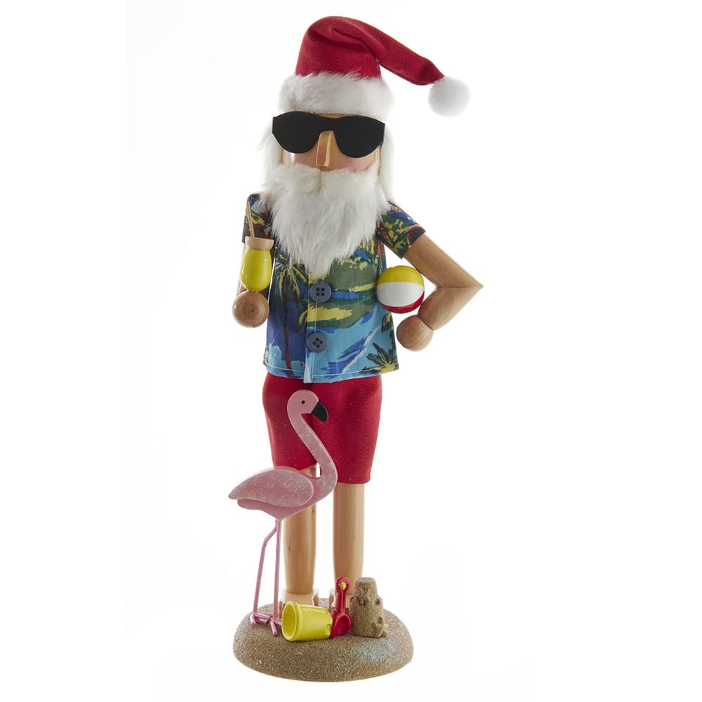 Kurt S. Adler Wooden Beach Santa Nutcracker, 15.5-Inch, Multi-Colored