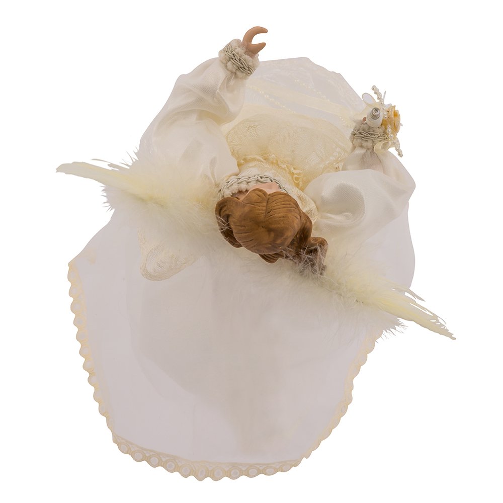 Kurt Adler Indoor 10-Light 14.5-Inch Ivory Angel Treetop