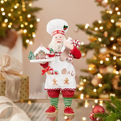 Kurt S. Adler 10.5-Inch Fabriché Gingerbread Chef Santa