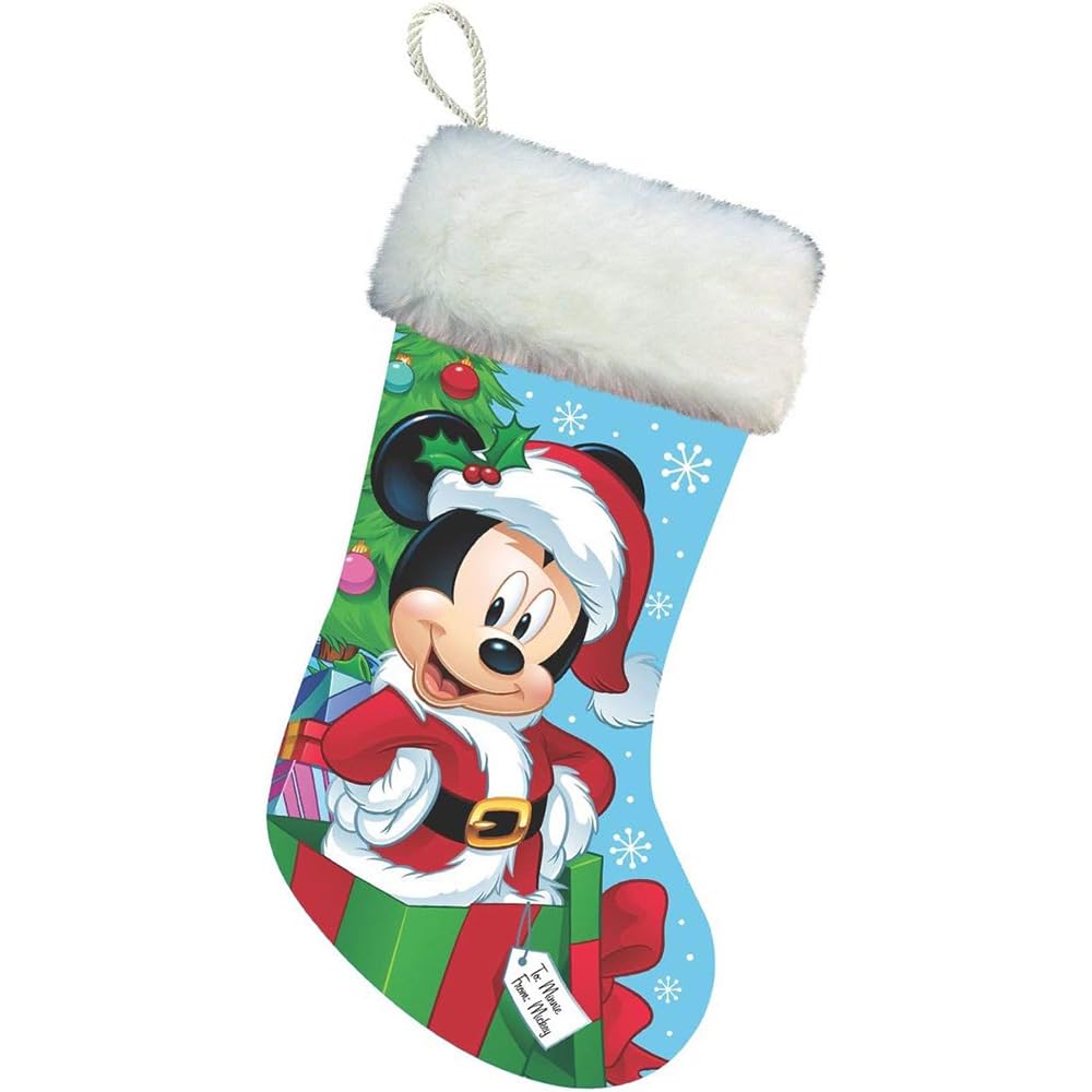 Disney© Santa Mickey Mouse Stocking With Plush Cuff for Christmas